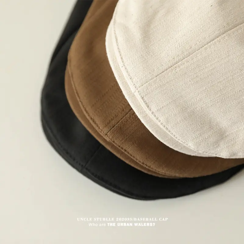 Japanese Style Retro Cap for Boys Girls Brown White Black — feature 9