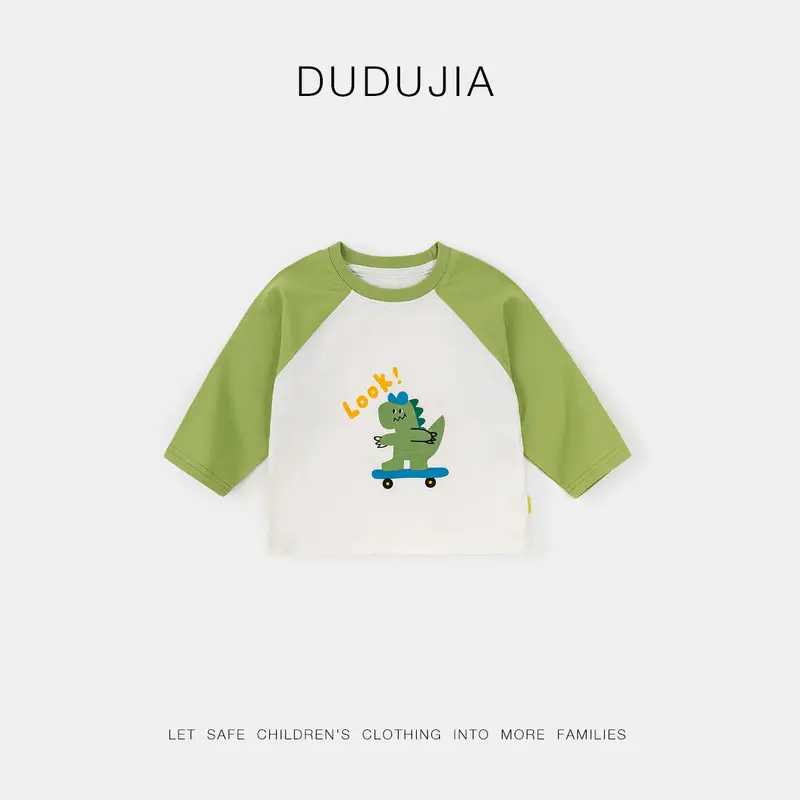 Dudu Baby Long Sleeve T-Shirt Green White Kids Base - Image 13