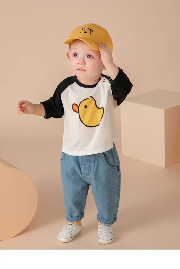 Dudu Baby Long Sleeve T-Shirt Green White Kids Base — feature 32