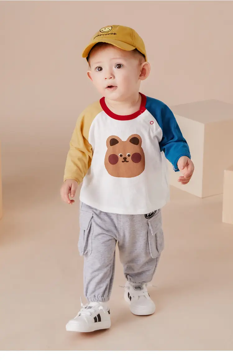 Dudu Baby Long Sleeve T-Shirt Green White Kids Base — feature 37
