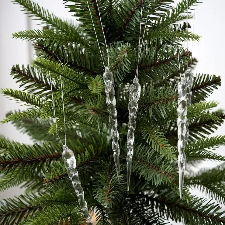 Christmas Tree Decor Ice Thread Pendant 11cm Transparent