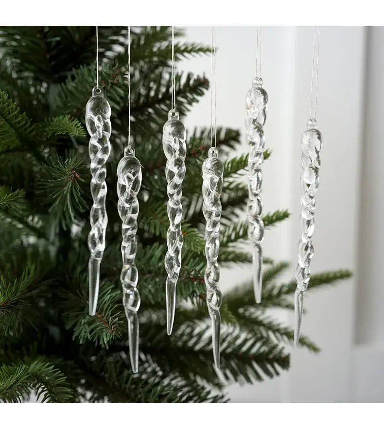 Christmas Tree Decor Ice Thread Pendant 11cm Transparent — feature 5