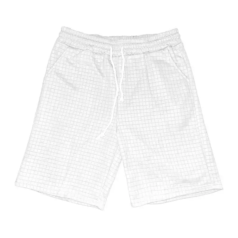 Men Black Waffle Shorts Set Summer Casual Shorts — feature 18