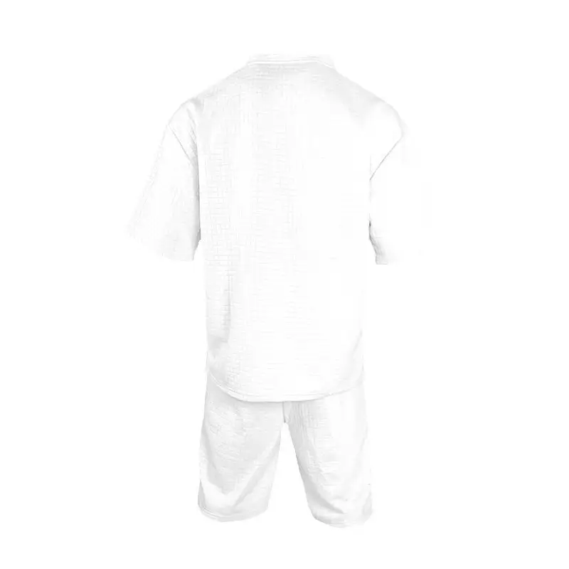 Men Black Waffle Shorts Set Summer Casual Shorts — feature 23
