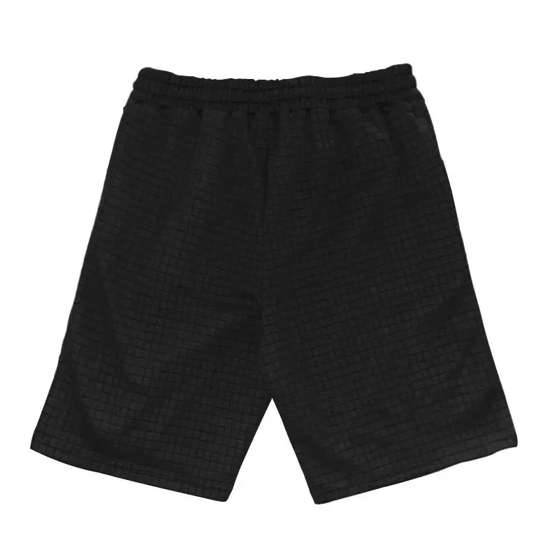 Men Black Waffle Shorts Set Summer Casual Shorts — feature 25