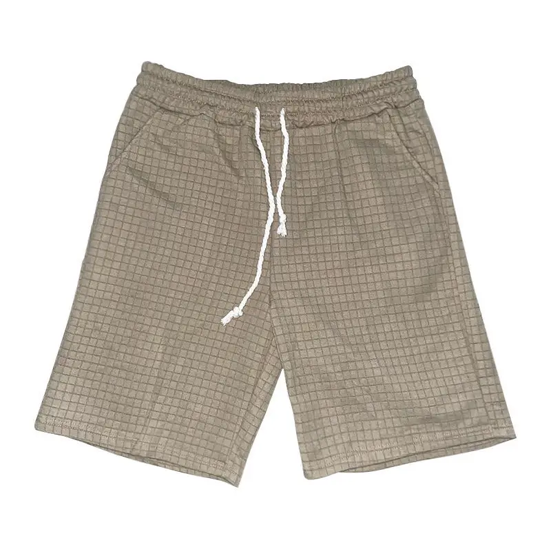 Men Black Waffle Shorts Set Summer Casual Shorts — feature 36