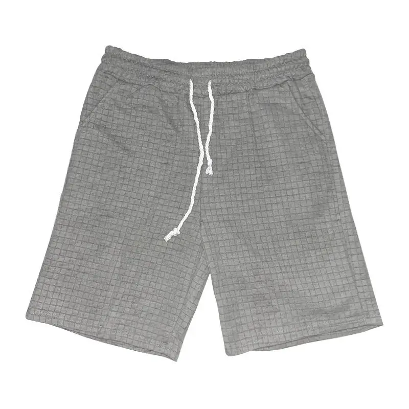 Men Black Waffle Shorts Set Summer Casual Shorts — feature 50
