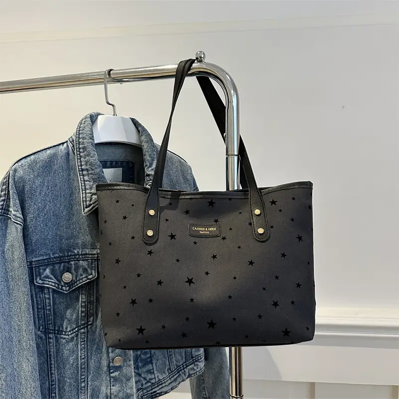 Printed Star Fashion Commuter Tote Bag Large Capacity 2024 - Image 3
