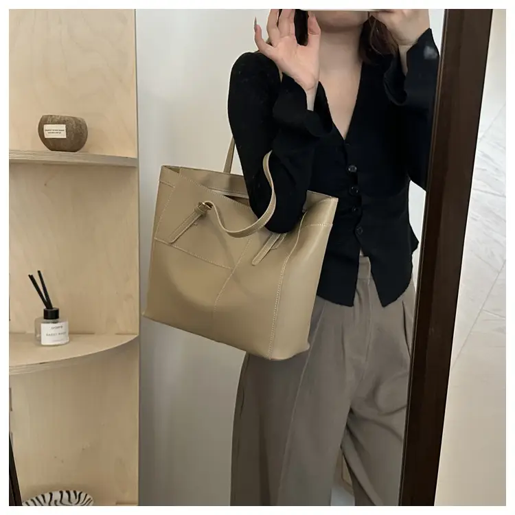 Vintage Stitching Large Brown Tote Bag Women 2024 — feature 19