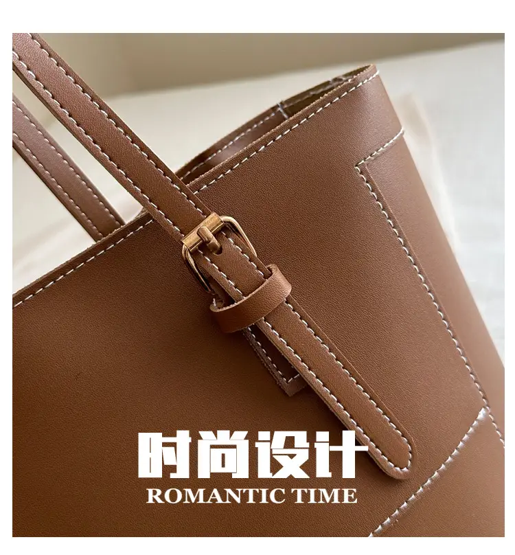 Vintage Stitching Large Brown Tote Bag Women 2024 — feature 7