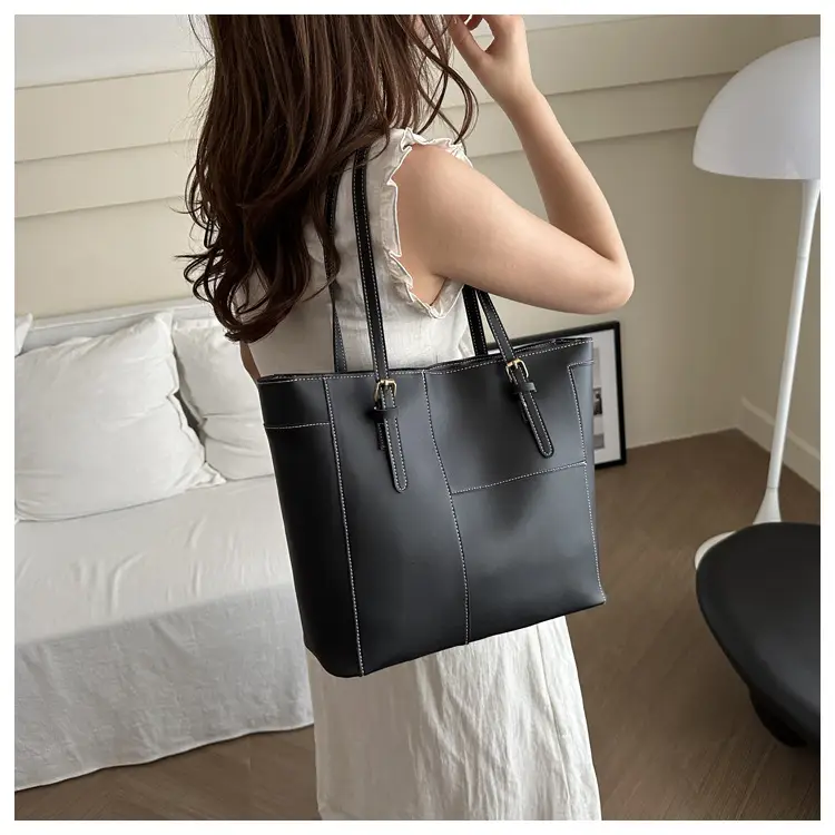 Vintage Stitching Large Brown Tote Bag Women 2024 — feature 8