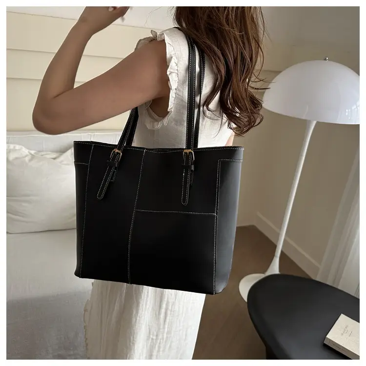 Vintage Stitching Large Brown Tote Bag Women 2024 — feature 9