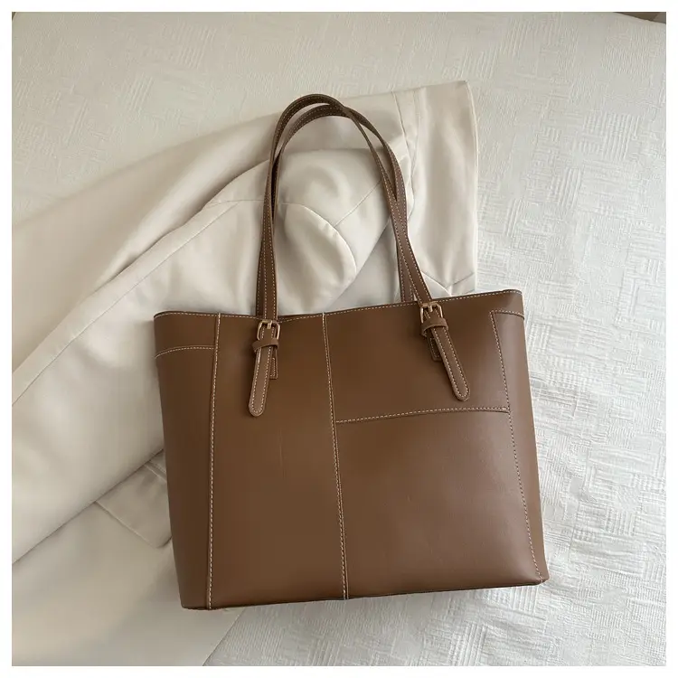 Vintage Stitching Large Brown Tote Bag Women 2024 - Image 2