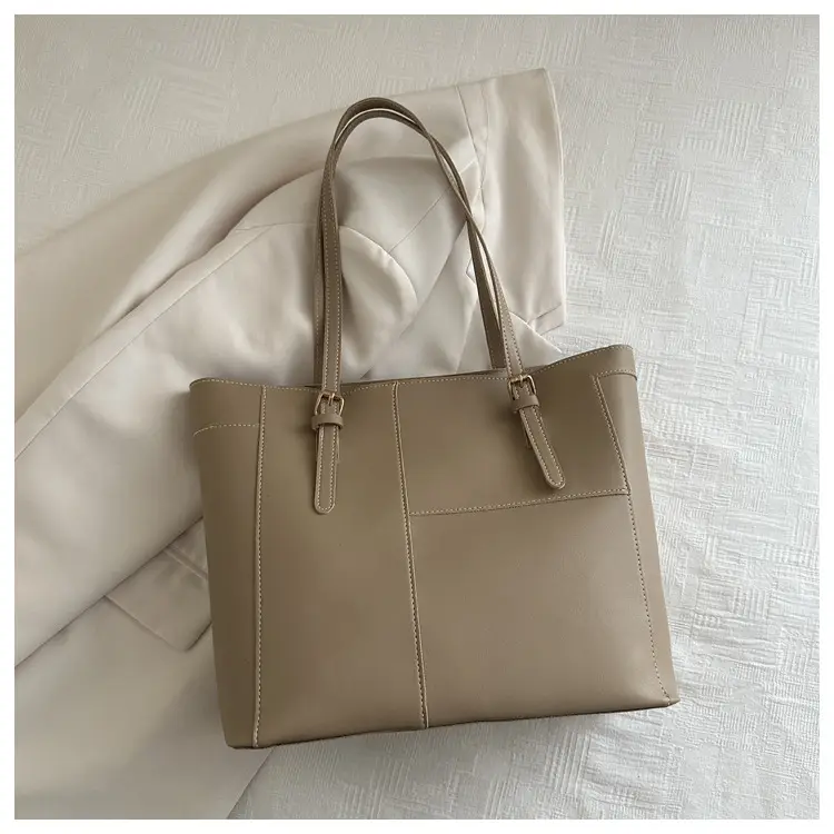 Vintage Stitching Large Brown Tote Bag Women 2024 - Image 3