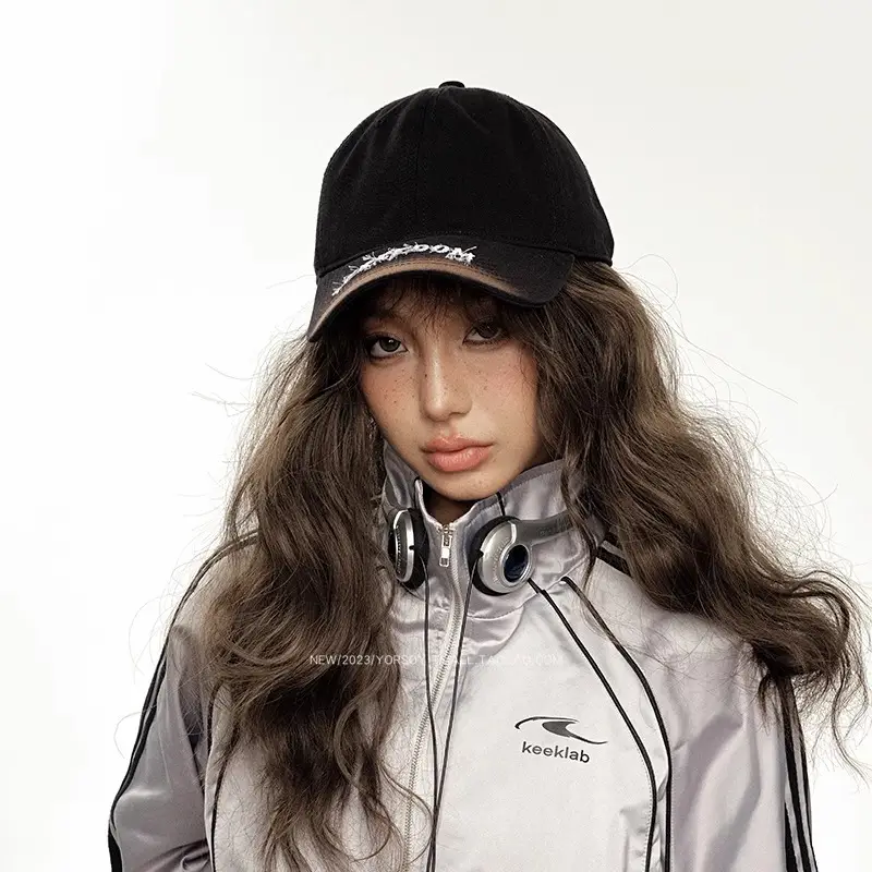 American Retro Black Baseball Cap with Freedom Embroidery - Image 8