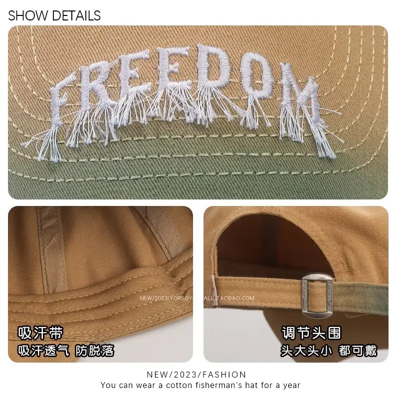 American Retro Black Baseball Cap with Freedom Embroidery — feature 3