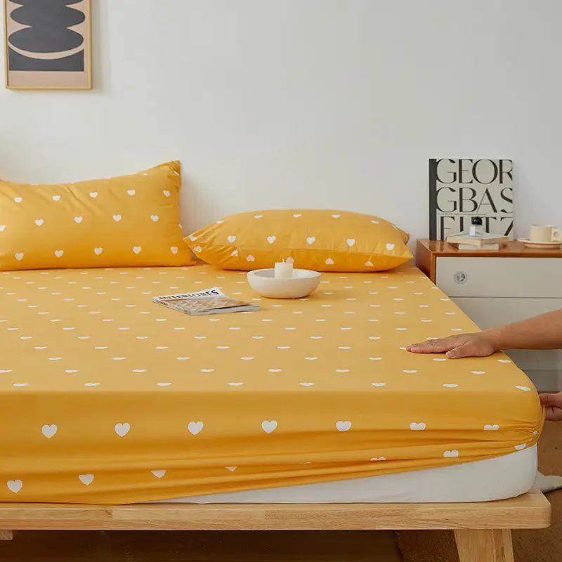 Solid color non-printed wind water wash cotton bed hat bed cover single piece all-inclusive bed sheet mattress non-slip protective cover dust cover wholesale