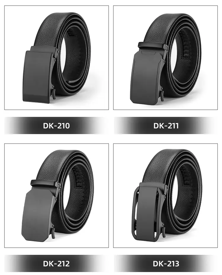 Men's Black Cowhide Belt with Automatic Buckle — feature 8