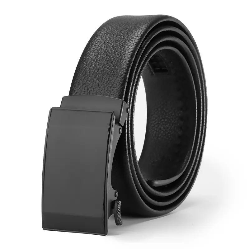 Men's Black Cowhide Belt with Automatic Buckle - Image 4