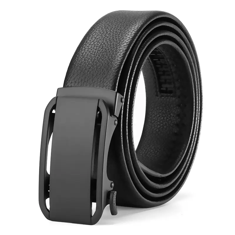 Men's Black Cowhide Belt with Automatic Buckle - Image 7