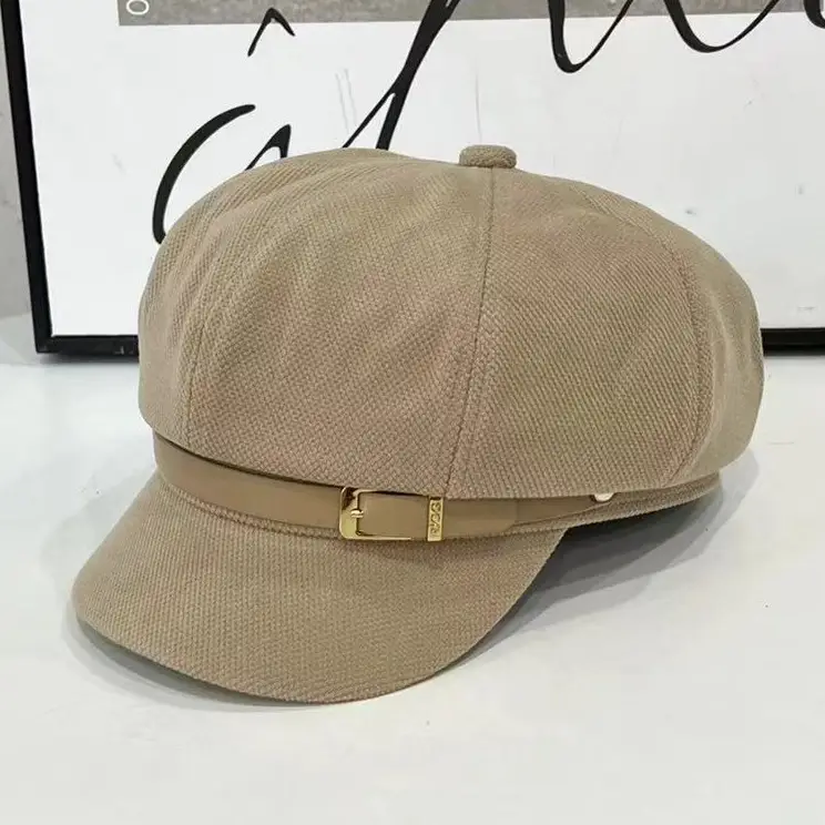 Japanese Belt Buckle Cap for Men Women Brown - Image 3