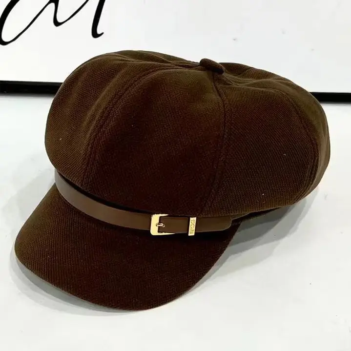 Japanese Belt Buckle Cap for Men Women Brown - Image 4