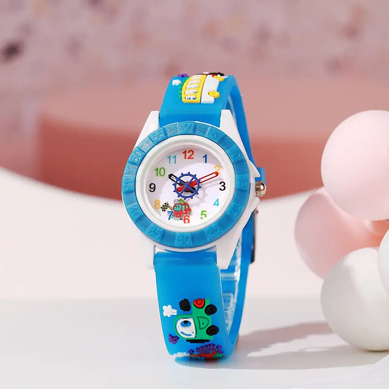 Kids Cartoon Silicone Quartz Watch Black - Image 5