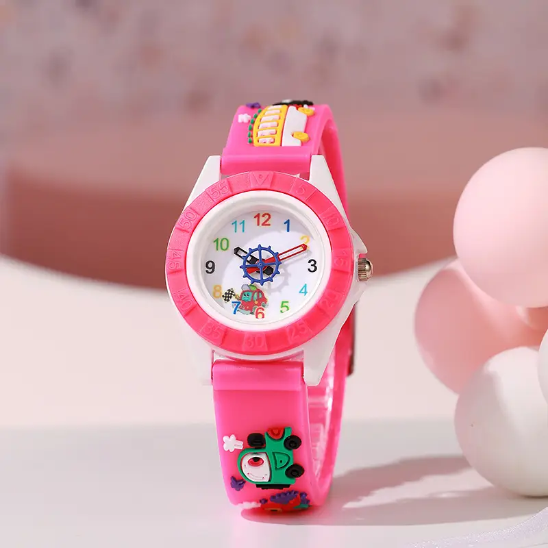 Kids Cartoon Silicone Quartz Watch Black - Image 6