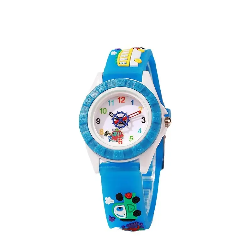 Kids Cartoon Silicone Quartz Watch Black - Image 8