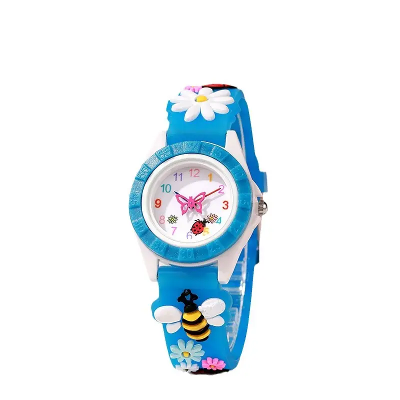 Pink Bee Cartoon Silicone Kids Watch - Image 8