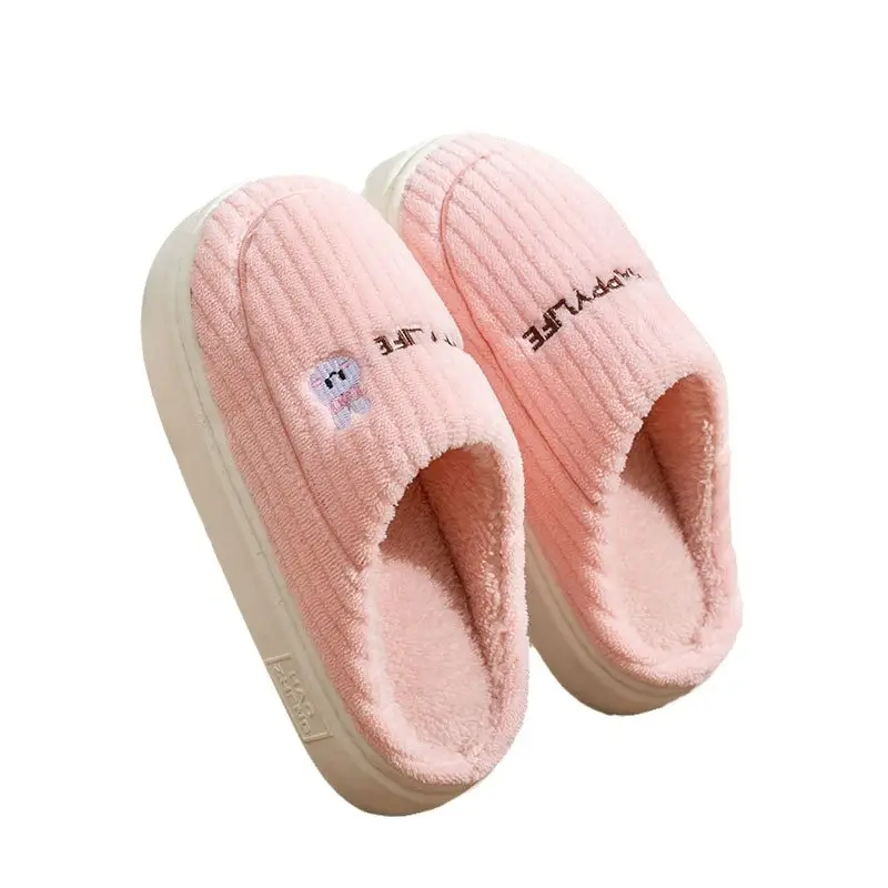 Cixi Cotton Slippers Women's Spring and Autumn and Winter Home Indoor Non-Slip Moon Shoes Thick Sole Home Warm Couple Men
