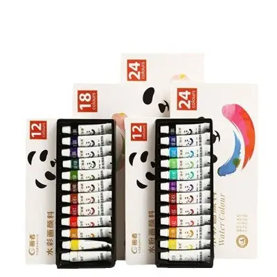 24 Color 12 Color Watercolor Gouache Pigment suit Wholesale Beginner Children's Painting Boxed Portable Washable