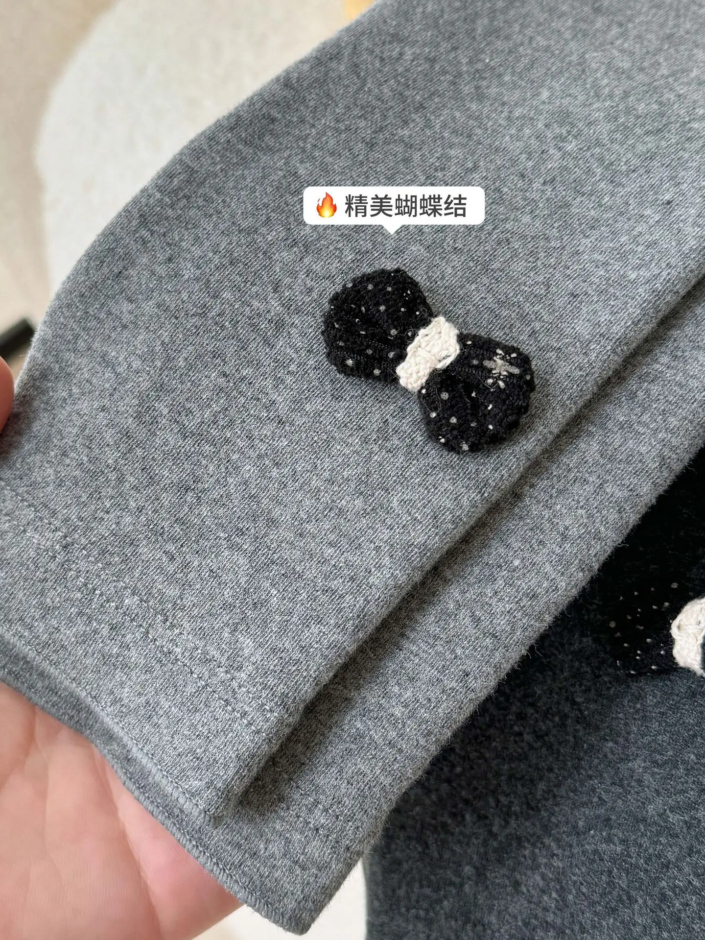 Girls' Grey Black Button Leggings Korean Style Warm School Pants — feature 25