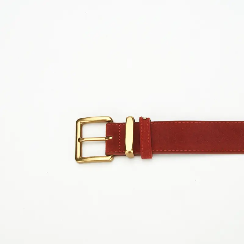 Red Pin Buckle Belt for Women Fashion