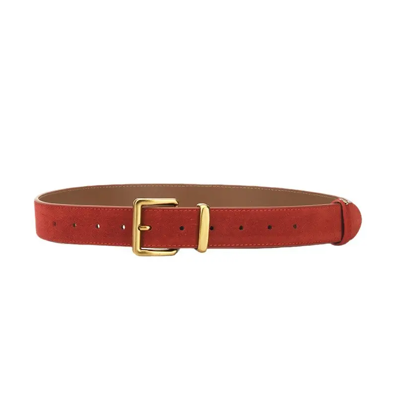 Red Pin Buckle Belt for Women Fashion