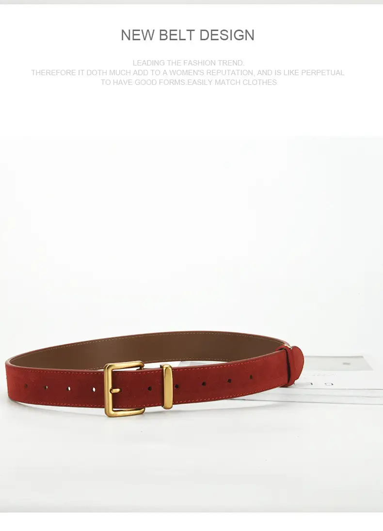 Red Pin Buckle Belt for Women Fashion — feature 11
