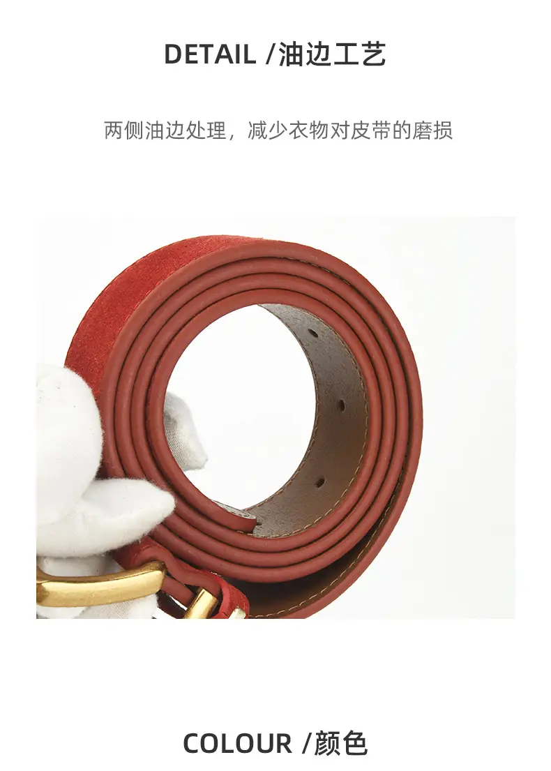Red Pin Buckle Belt for Women Fashion — feature 7