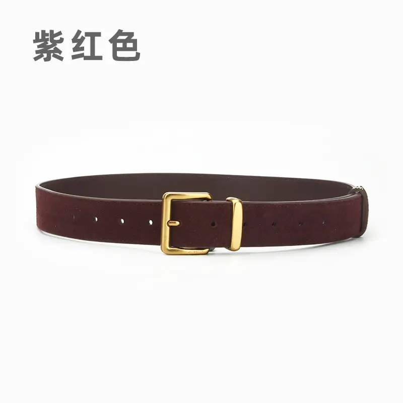 Red Pin Buckle Belt for Women Fashion