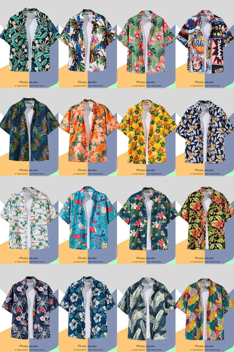 Hawaiian Printed Short Sleeve Men's Shirt — feature 2