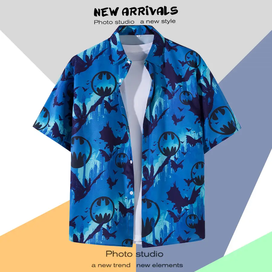 Hawaiian Printed Short Sleeve Men's Shirt — feature 28