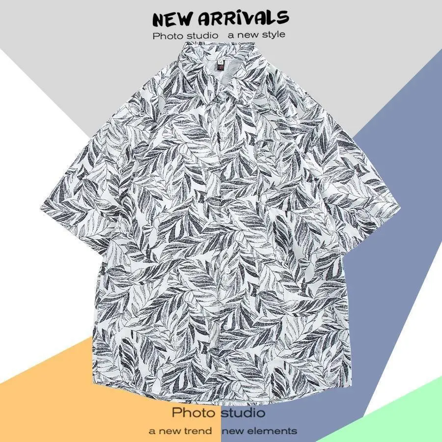 Hawaiian Printed Short Sleeve Men's Shirt - Image 21