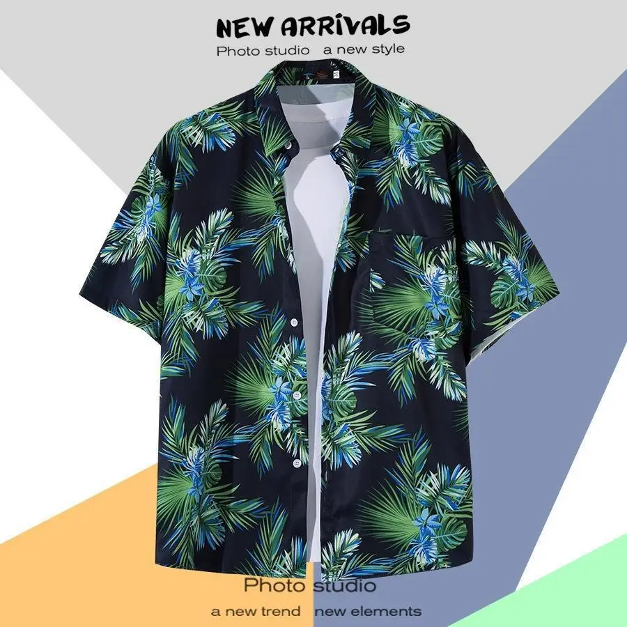 Hawaiian Printed Short Sleeve Men's Shirt - Image 4