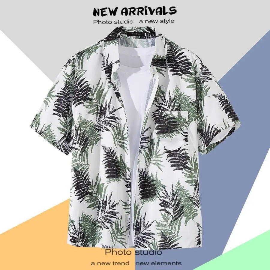Hawaiian Printed Short Sleeve Men's Shirt - Image 5