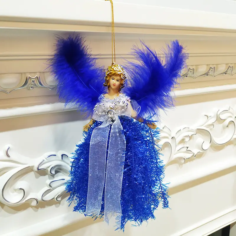 Red Feathered Christmas Angel Pendant for Kids — feature 7