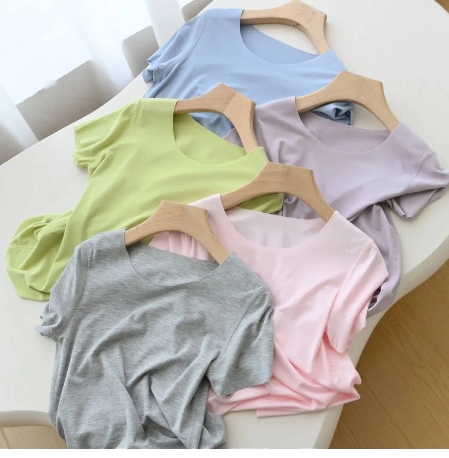 Pink Random Cut Crewneck T-Shirt for Boys Girls Large — feature 5