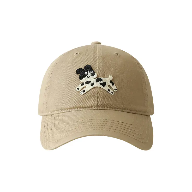 Korean Cartoon Dog Hat for Men Women Beige Black Red - Image 13