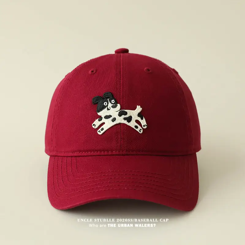Korean Cartoon Dog Hat for Men Women Beige Black Red — feature 13