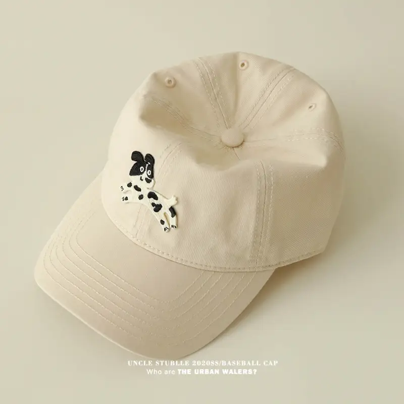 Korean Cartoon Dog Hat for Men Women Beige Black Red — feature 3