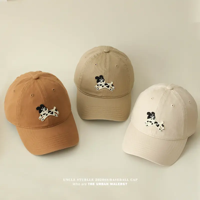 Korean Cartoon Dog Hat for Men Women Beige Black Red — feature 7