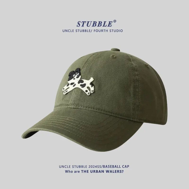 Korean Cartoon Dog Hat for Men Women Beige Black Red - Image 5